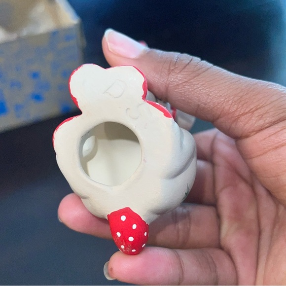 6 Vintage Ceramic Kimple Mold Hand Painted Quilted Bear/ Reindeer Figurines - Picture 13 of 13